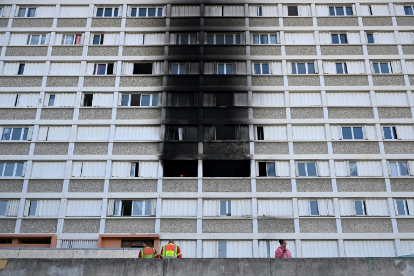 Un immeuble de la cité Parc Kalliste où s'est déclaré un incendie, le 30 janvier 2024 à Marseille © Nicolas TUCAT