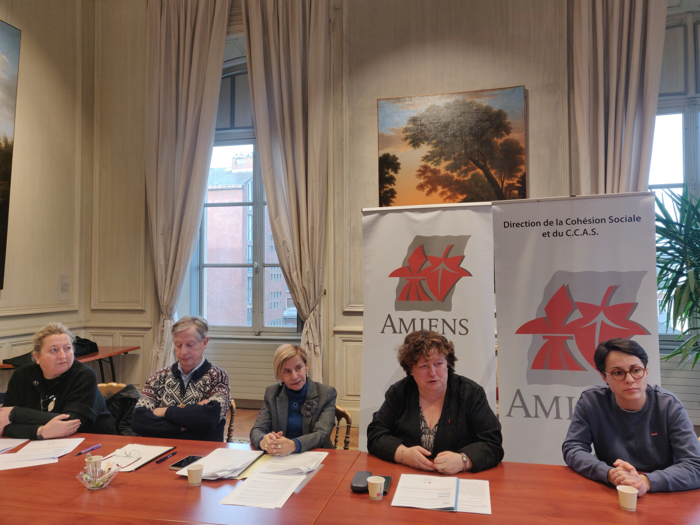 Caroline Bohain, conseillère déléguée aux personnes âgées, François Rongeon, Mathilde Roy, Brigitte Fouré et Louise Boyard. @Aletheia Press/ DLP