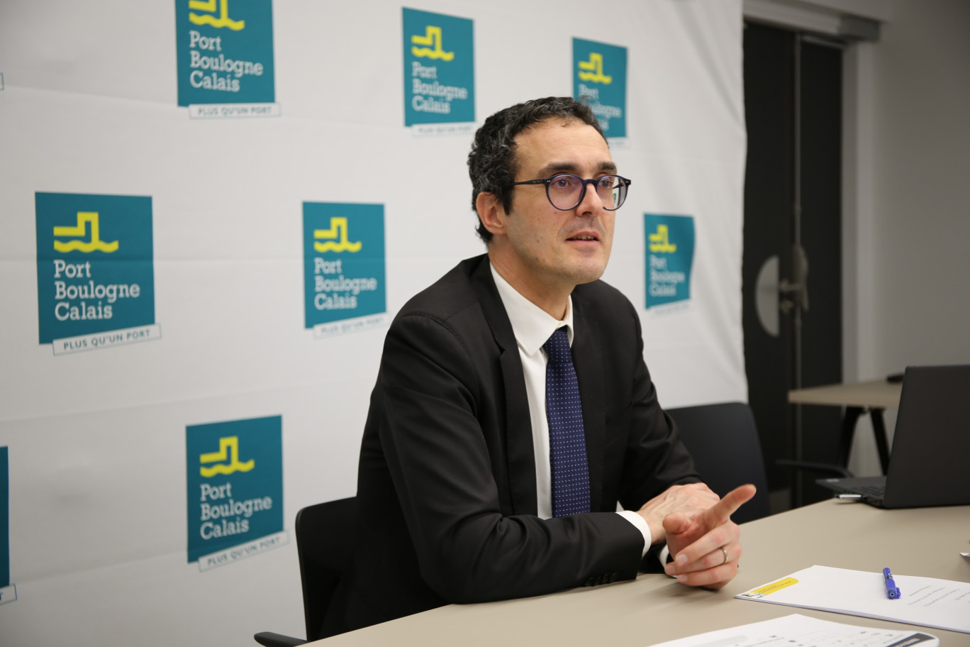 Benoît Rochet, directeur général de la SEPD lors de la conférence de presse des ports de Calais et de Boulogne-sur-Mer. © Aletheia Press/M.Railane