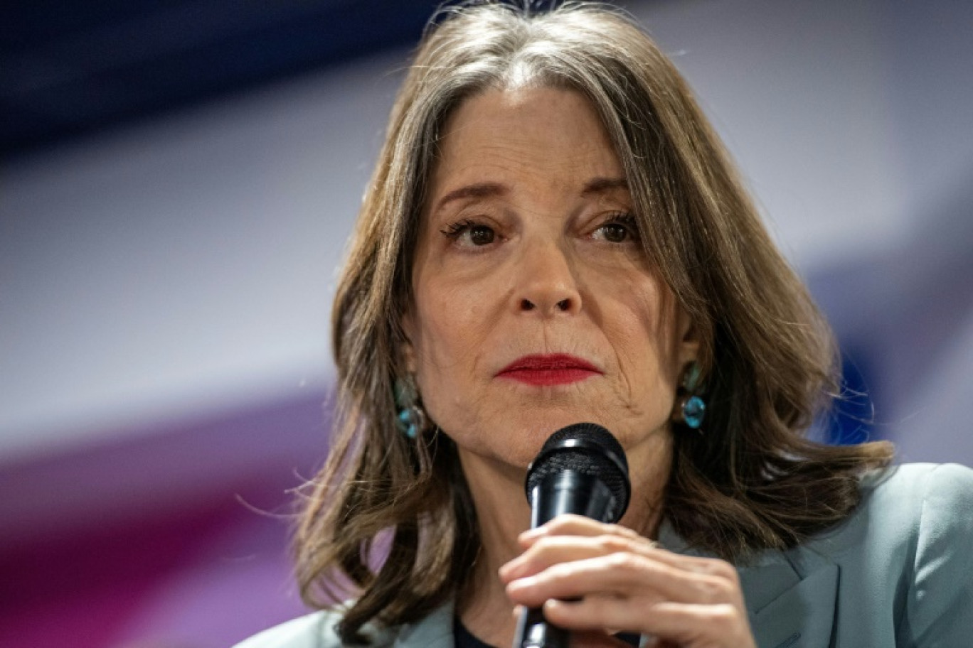 La candidate démocrate Marianne Williamson, dans le New Hampshire, le 17 janvier 2024 © Joseph Prezioso