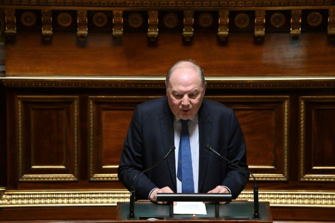 Le sénateur et président du groupe centriste, Hervé Marseille, le 31 janvier 2024 au Sénat, à Paris © Miguel MEDINA