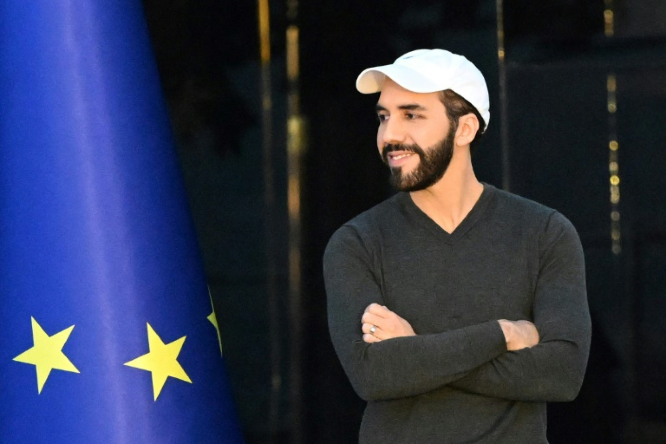 Le président Nayib Bukele s'adresse à des soldats près d'une caserne militaire à la périphérie de San Juan Opico, le 23 novembre 2022 au Salvador © Marvin RECINOS