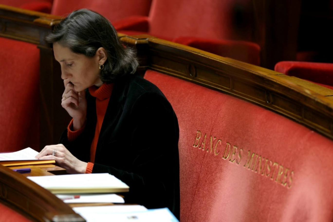 La ministre de l'Education et des Sports Amélie Oudéa-Castéra à l'Assemblée nationale, le 5 février 2024 à Paris © Thomas SAMSON