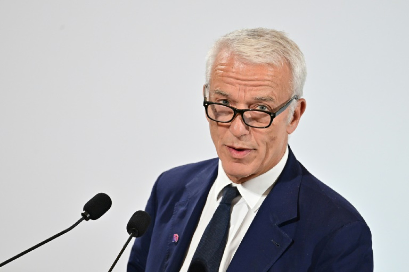 Le président du Mouvement des entreprises de France (Medef) Patrick Martin lors d'une conférence au Conseil économique, social et environnemental (CESE) à Paris, le 16 octobre 2023 © Miguel MEDINA