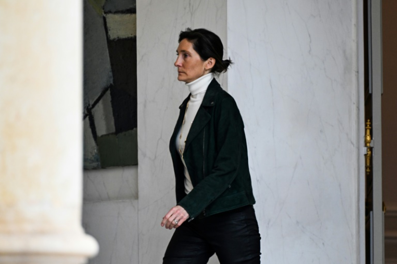 Amélie Oudéa-Castéra, après le conseil des ministres à l'Elysée à Paris le 7 février 2024 © Bertrand GUAY