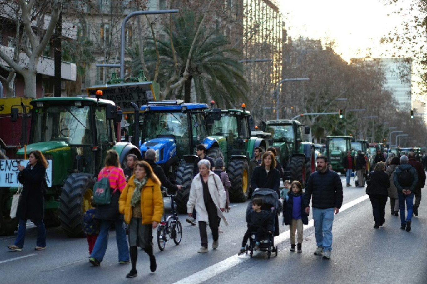 Agriculteurs en colère dans les rues de  Barcelone, le 7 février 2024 © Pau Barrena