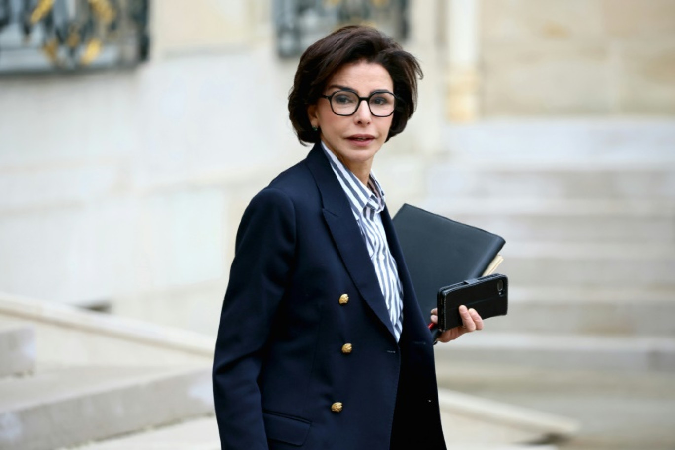 La ministre de la Culture Rachida Dati à la sortie de l'Elysée, le 14 février 2024 à Paris © ALAIN JOCARD