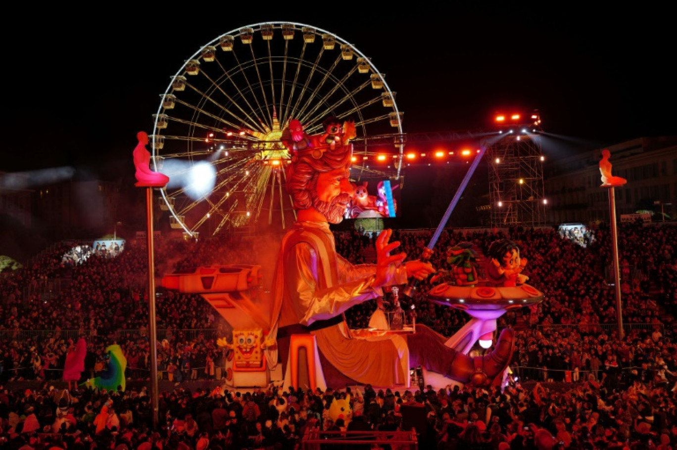 Défilé du char du Roi lors du carnaval de Nice, le 17 février 2024 © Valery HACHE