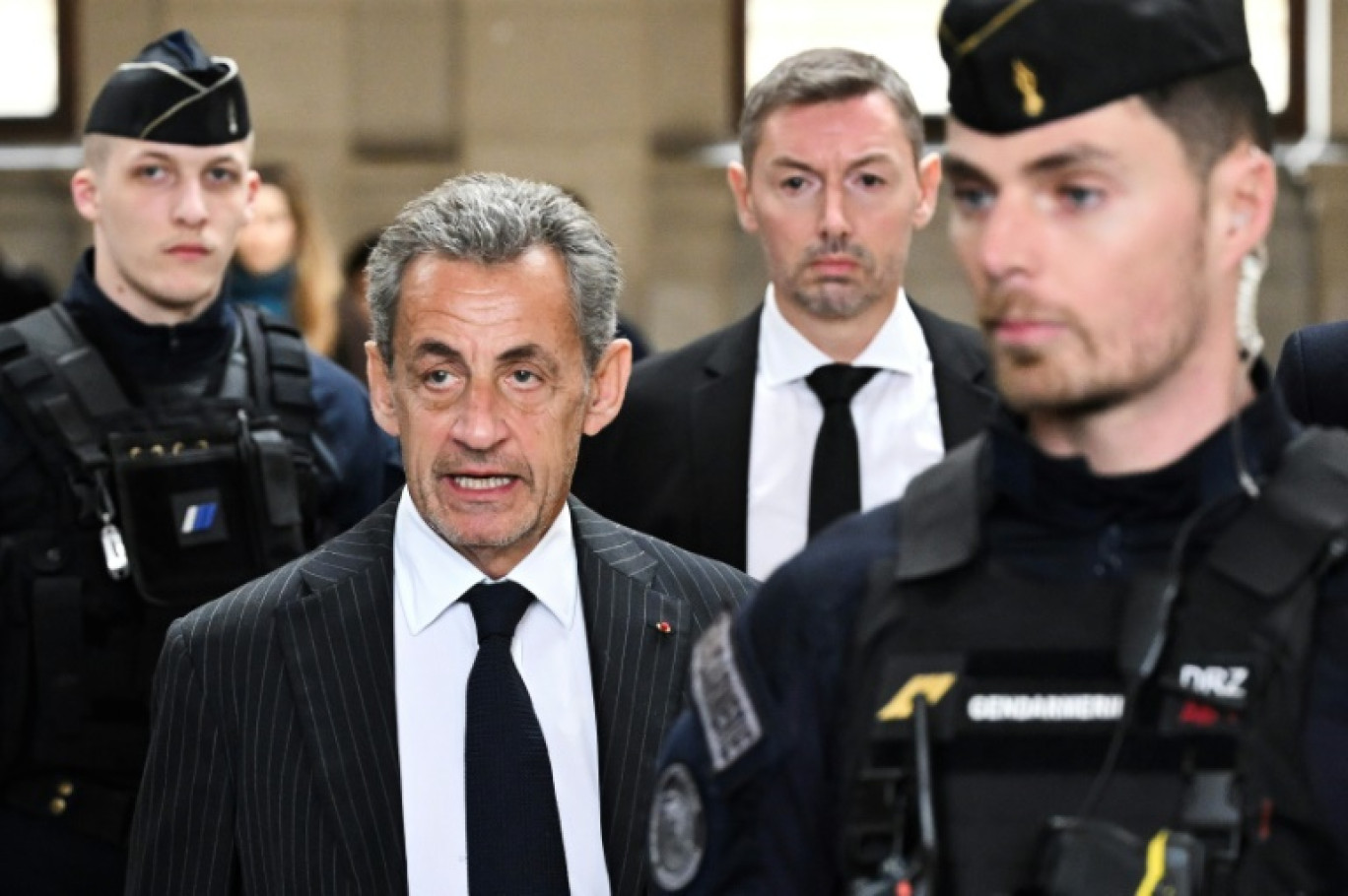 L'ancien président Nicolas Sarkozy à son arrivée au  tribunal le 14 février 2024 © Bertrand GUAY