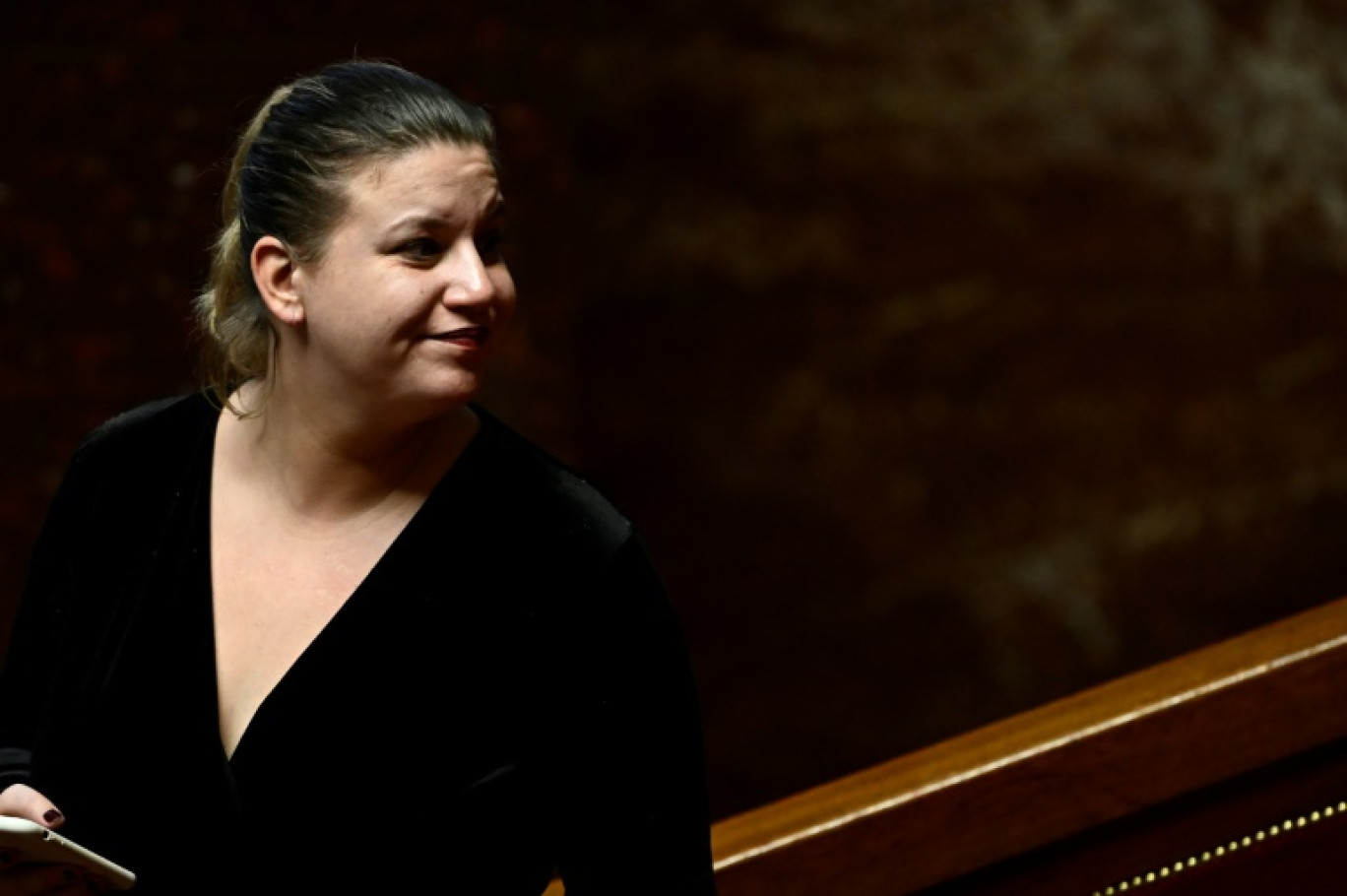 La cheffe de file des députés LFI Mathilde Panot, le 17 janvier 2024 à l'Assemblée nationale, à Paris © JULIEN DE ROSA