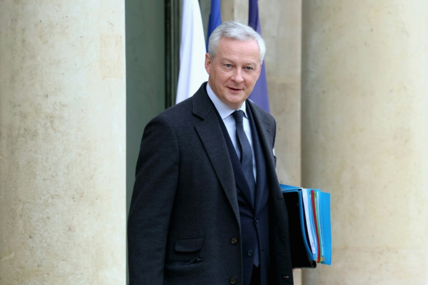 Le ministre de l'Economie Bruno le Maire quitte le palais de l'Elysée, le 14 février 2024 à Paris © ALAIN JOCARD