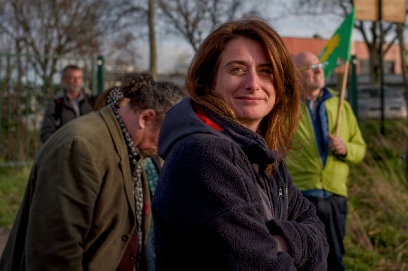 La secrétaire nationale des Ecologistes, Marine Tondelier, visite une ferme à Bourges (Cher), le 20 février 2024 © GUILLAUME SOUVANT