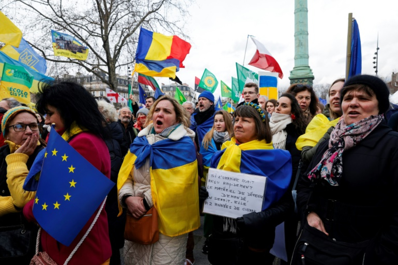 Manifestation en soutien à l'Ukraine à Paris, le 24 février 2024 © Geoffroy VAN DER HASSELT