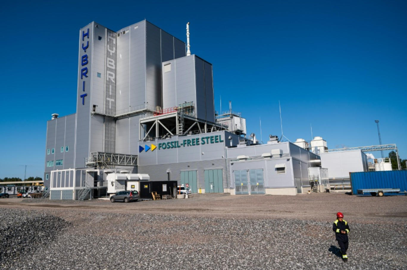 L'usine pilote d'acier vert Hybrit à Lulea dans le nord de la Suède, photographiée le 27 aout 2021 © Jonathan NACKSTRAND