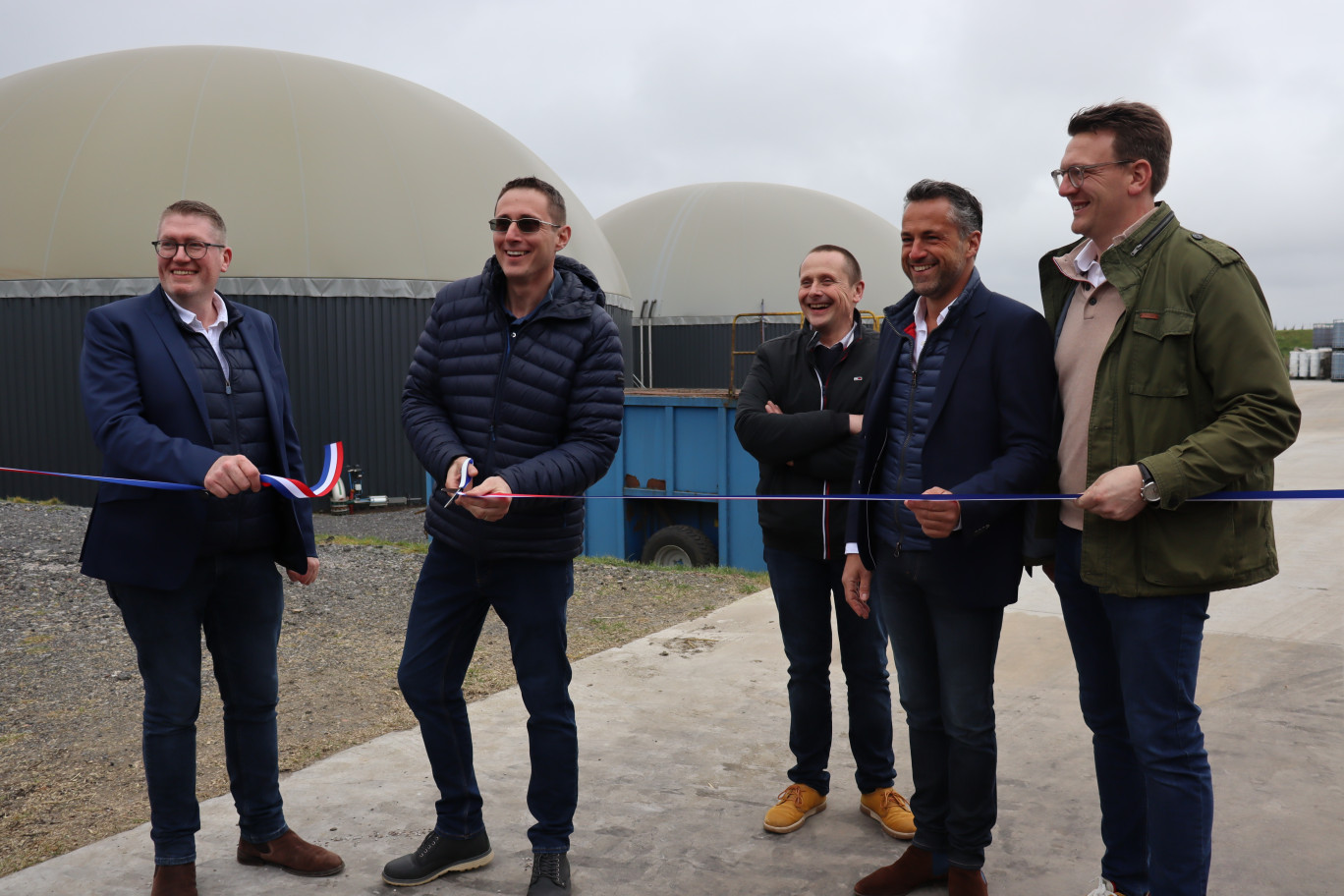 Les fondateurs de Green Artois ont inauguré leur unité de méthanisation. © Aletheia Press/E.Chombart