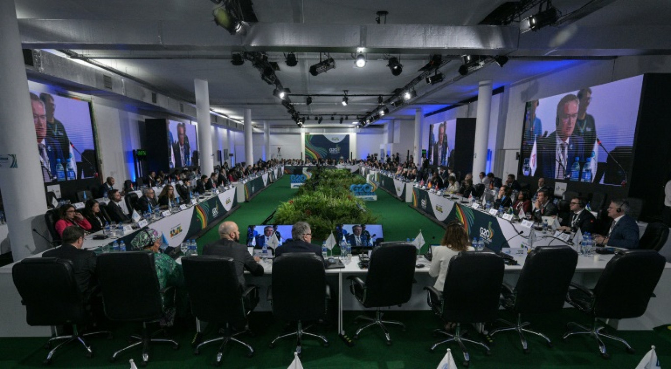 Les ministres des Finances réunis au G20 à Sao Paulo au Brésil, le 29 février 2024 © Nelson ALMEIDA