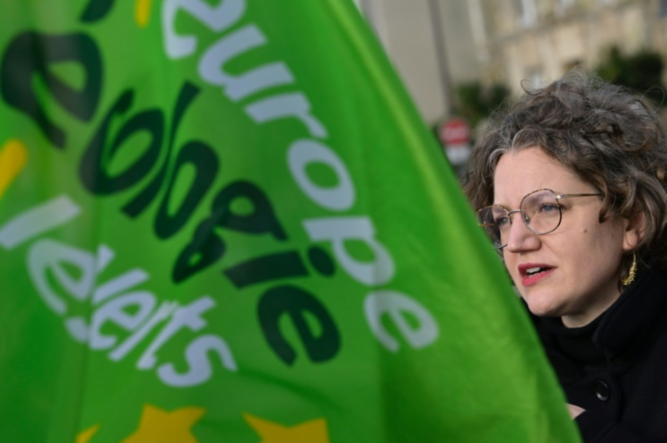 La tête de liste des Ecologistes pour les élections européennes de juin, Marie Toussaint, le 15 février 2024 à Saint-Malo (Ille-et-Villaine) © Damien MEYER