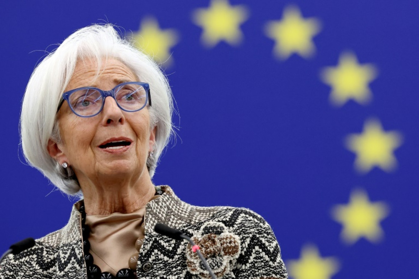 La présidente de la Banque centrale européenne (BCE), Christine Lagarde, le 26 février 2024 à Strasbourg © FREDERICK FLORIN