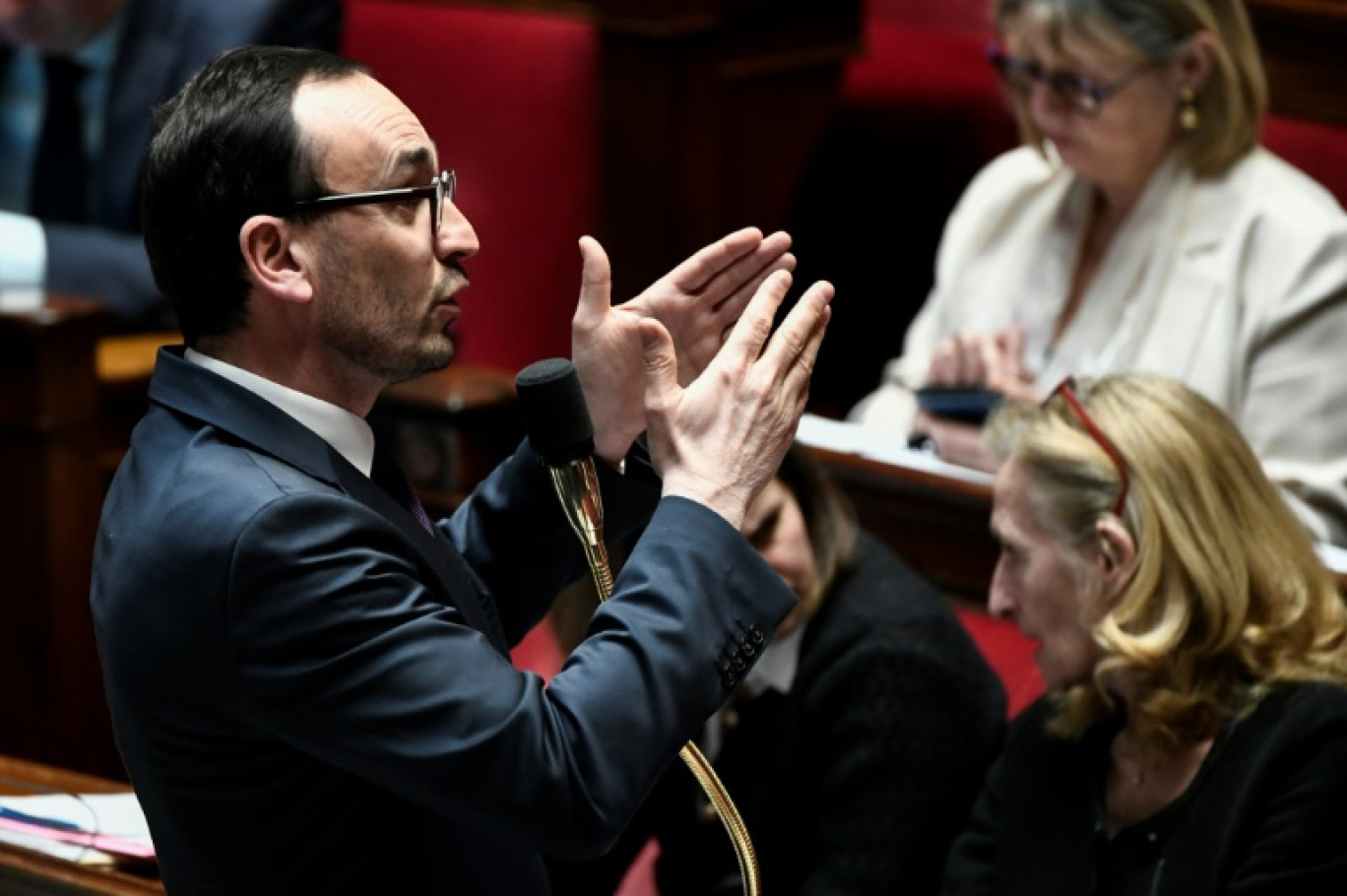 Le ministre délégué aux Comptes publics Thomas Cazenave, à l'Assemblée nationale, le 27 février 2024 © STEPHANE DE SAKUTIN