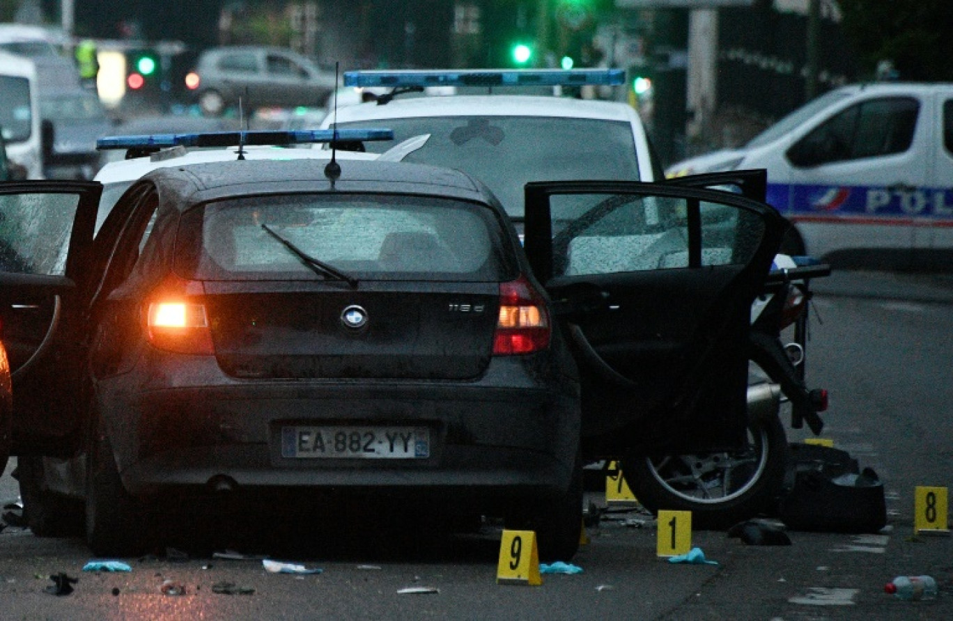 Le site de l'attentat contre deux policiers à Colombes, dans les Hauts-de-Seine, le 27 avril 2020 © FRANCK FIFE