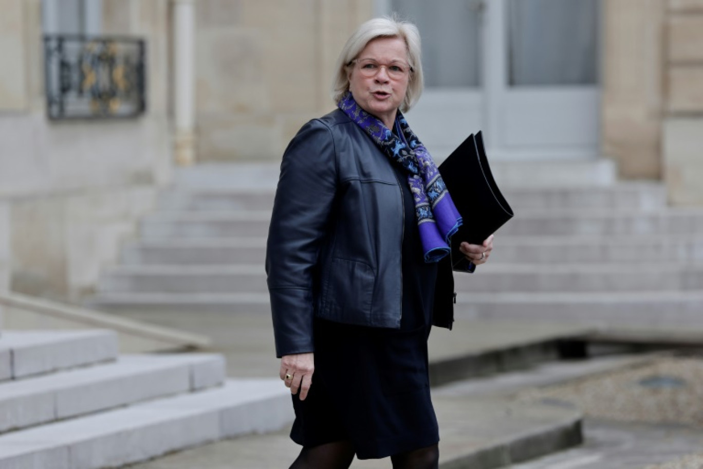 La ministre du Travail, de la Santé et des Solidarités, Catherine Vautrin, à la sortie de l'Elysée, le 6 mars 2024 à Paris © STEPHANE DE SAKUTIN