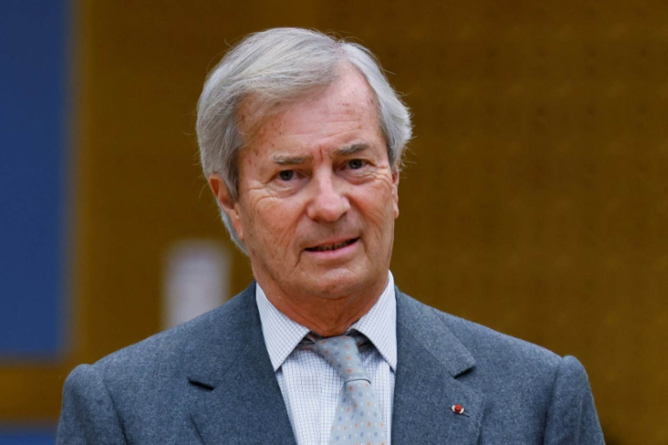 Le propriétaire de médias et milliardaire français, Vincent Bollore, arrive devant une commission d'enquête parlementaire, au Sénat à Paris, le 19 janvier 2022 © Thomas SAMSON