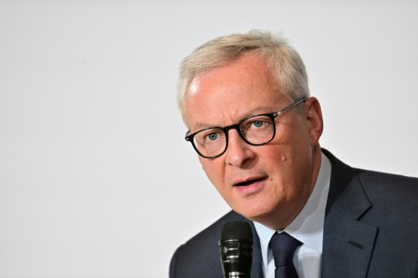 Le ministre de l'Economie Bruno Le Maire lors de la Conférence sociale, à Paris, le 16 octobre 2023 © Miguel MEDINA