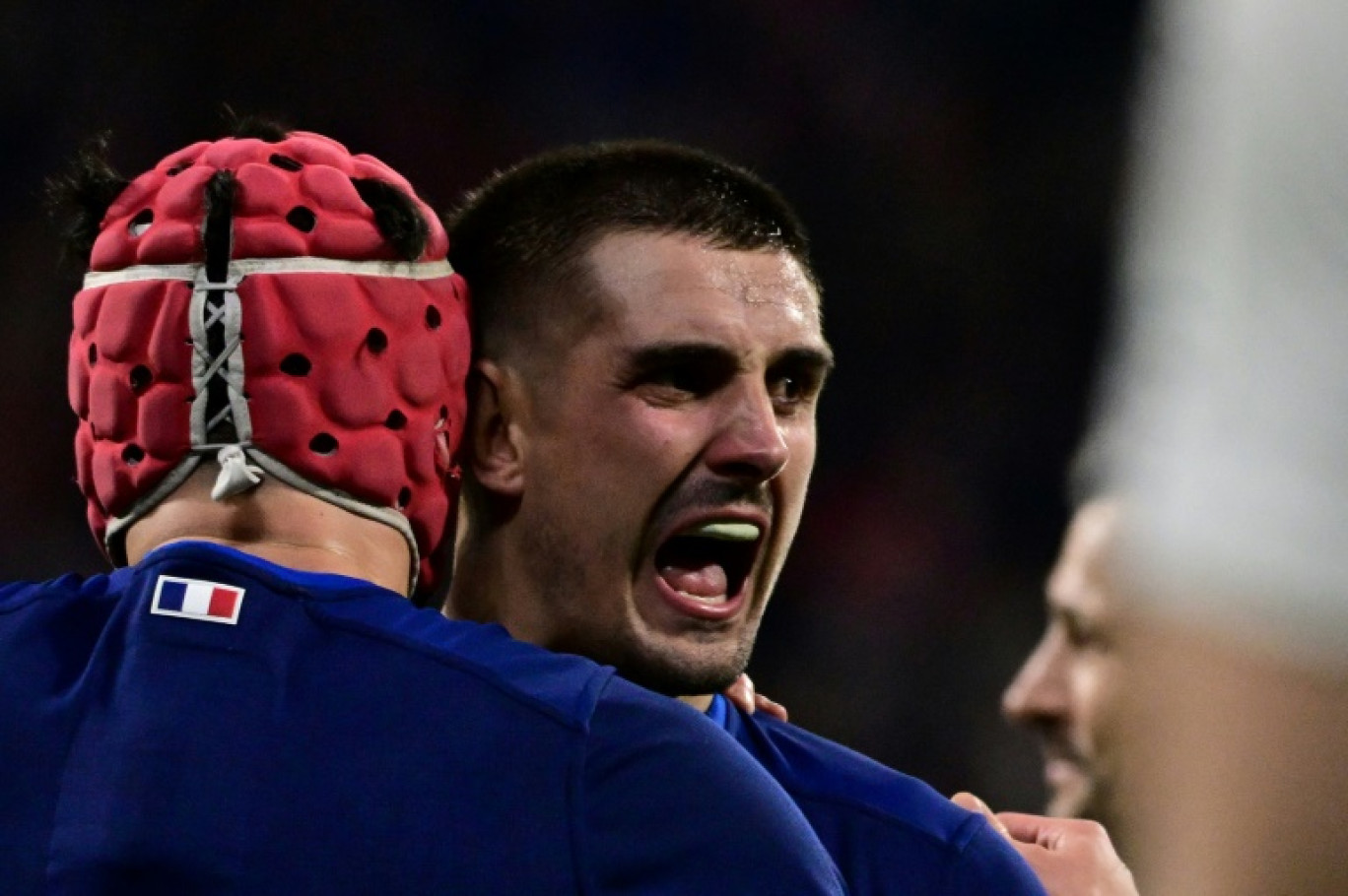 Le demi d'ouverture français Thomas Ramos s'est illustré en terminant meilleur réalisateur du Tournoi avec 63 points marqués dont 18 contre les Anglais, le 16 mars 2024 à Decines-Charpieu près de Lyon © Olivier CHASSIGNOLE