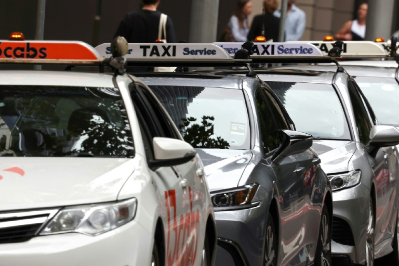 Des taxis en attente à Sydney, le 18 mars 2024 en Australie © DAVID GRAY