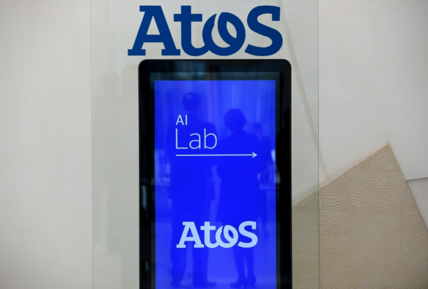 Logo d'Atos, photographié le 4 avril 2019 © ERIC PIERMONT