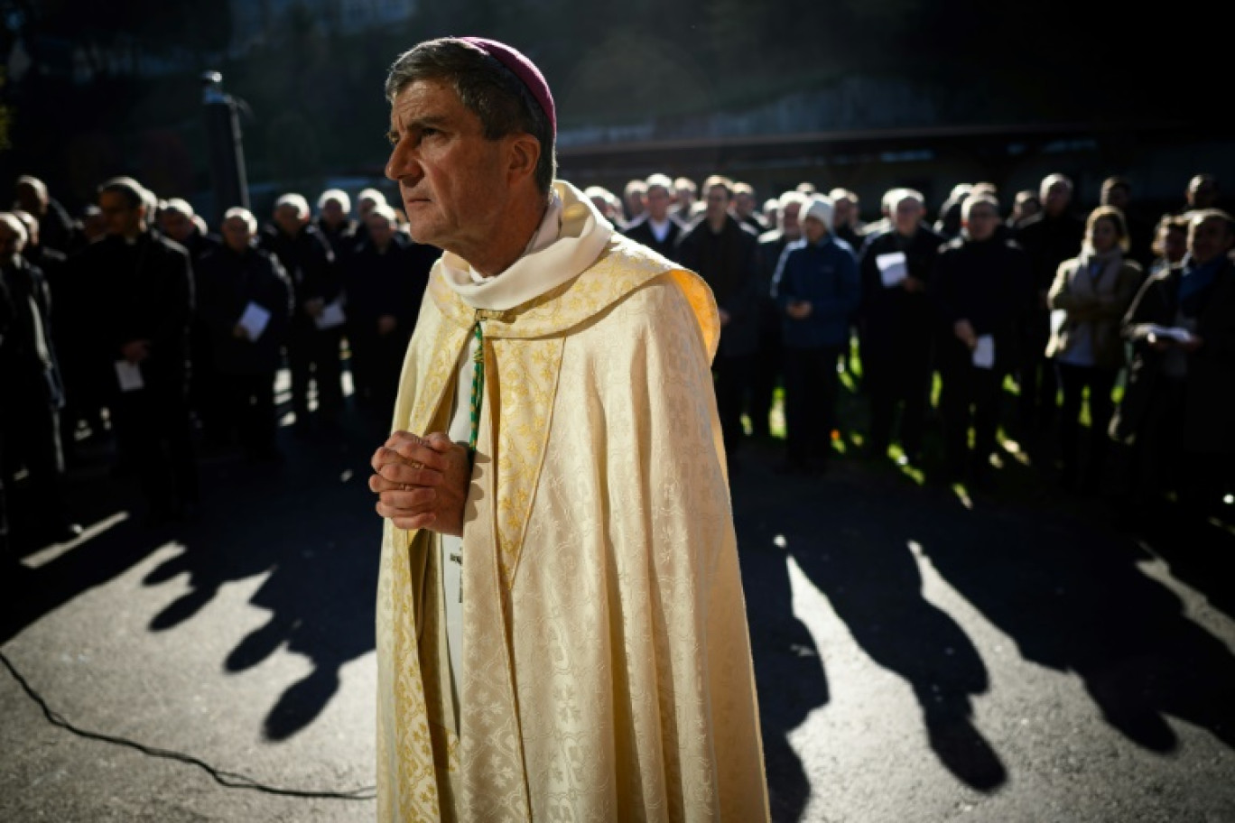 Éric de Moulins-Beaufort, archevêque de Reims et président de la Conférence des Évêques de France, à Lourdes le 8 novembre 2023 © Lionel BONAVENTURE