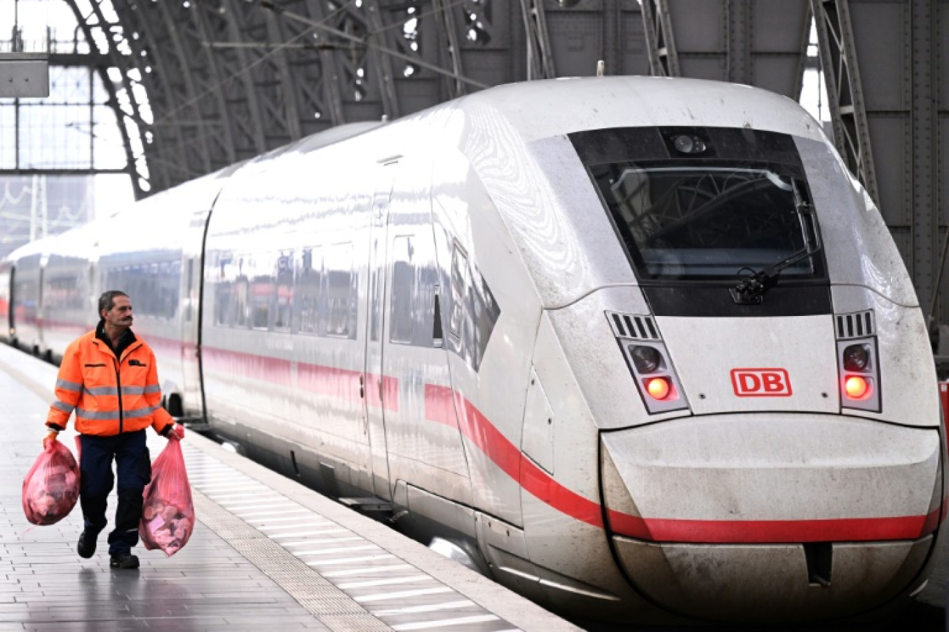 Un train de la compagnie ferroviaire allemande Deutsche Bahn à la gare principale de Francfort-sur-le-Main, le 25 janvier 2024 © Kirill KUDRYAVTSEV