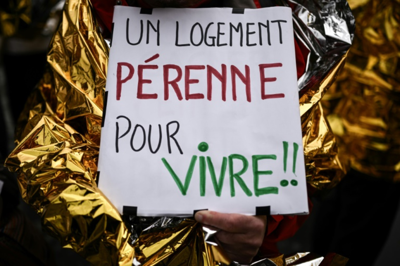 Manifestation organisée par l'ONG "Médecins du Monde" pour dénoncer les mauvaises conditions de logement, à Bordeaux, le 27 mars 2024 © Philippe LOPEZ