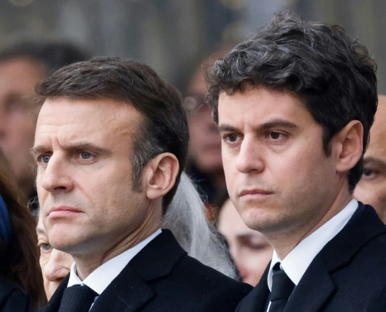 Le président Emmanuel Macron (g) et le Premier ministre Gabriel Attal, le 14 février 2024 à Paris © Ludovic MARIN