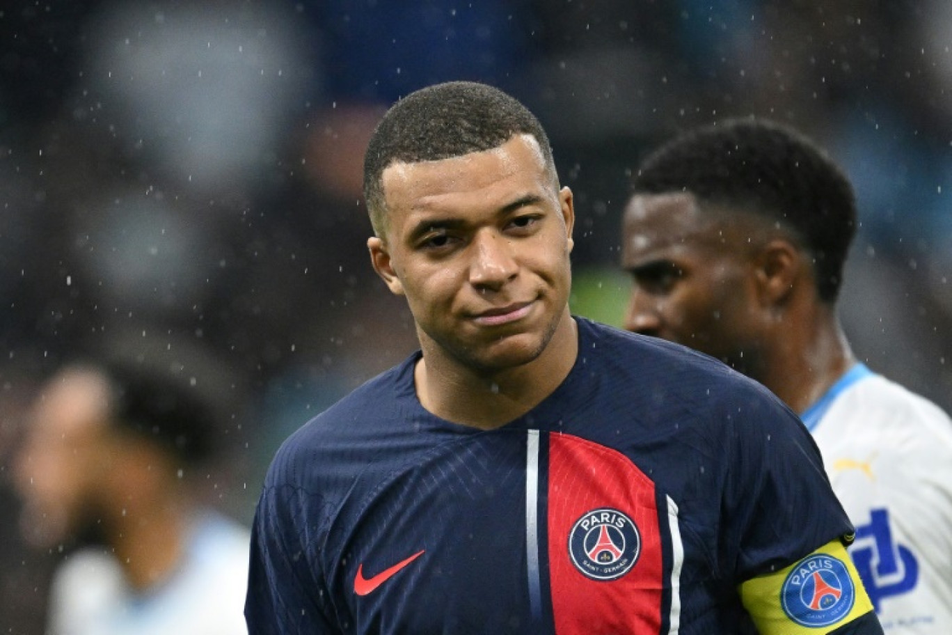 L'attaquant parisien Kylian Mbappé lors du match contre l'OM, le 31 mars 2024 au Stade Vélodrome © NICOLAS TUCAT