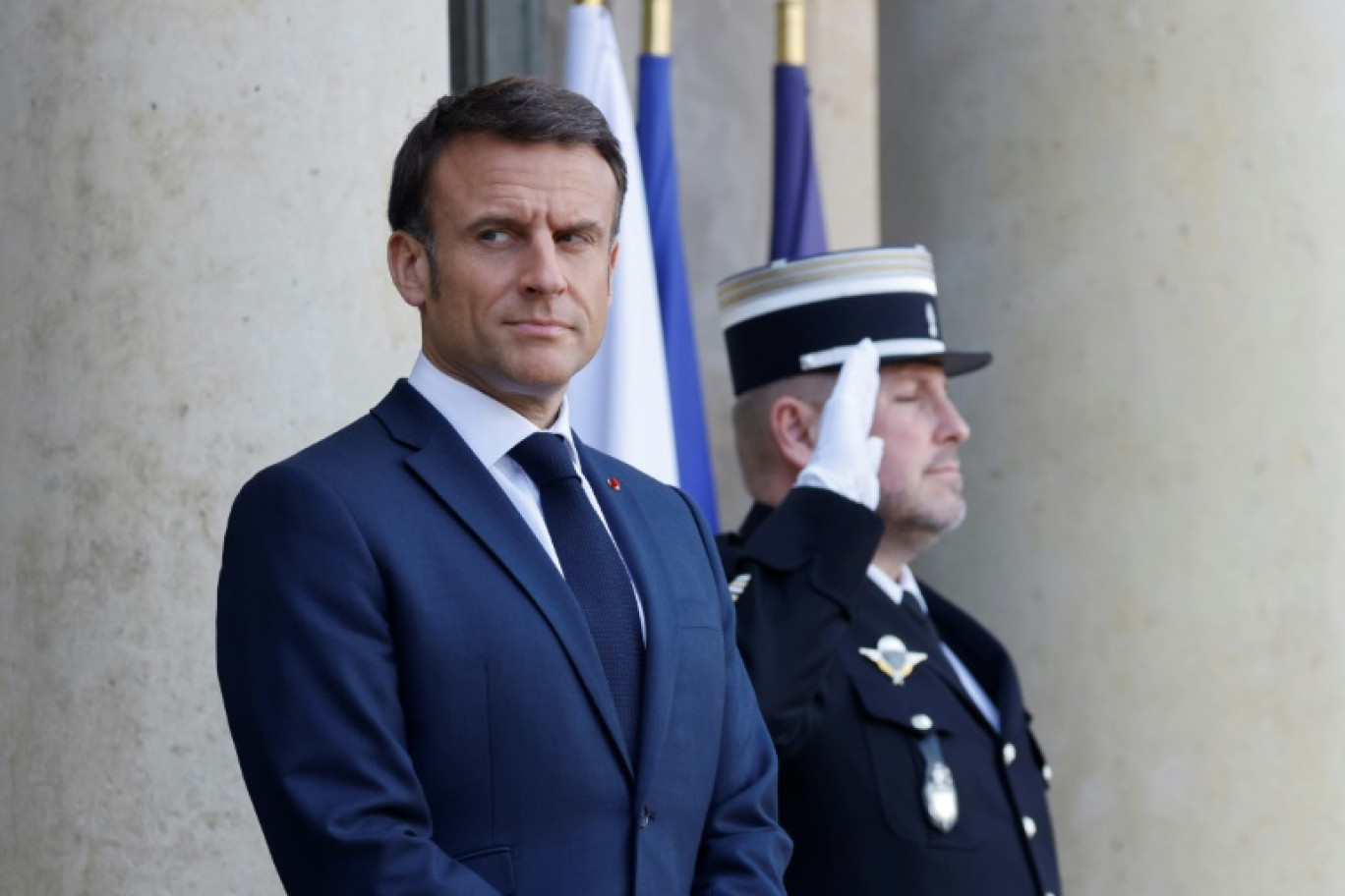 Le président Emmanuel Macron à l'Elysée, le 4 avril 2024 à Paris © Ludovic MARIN