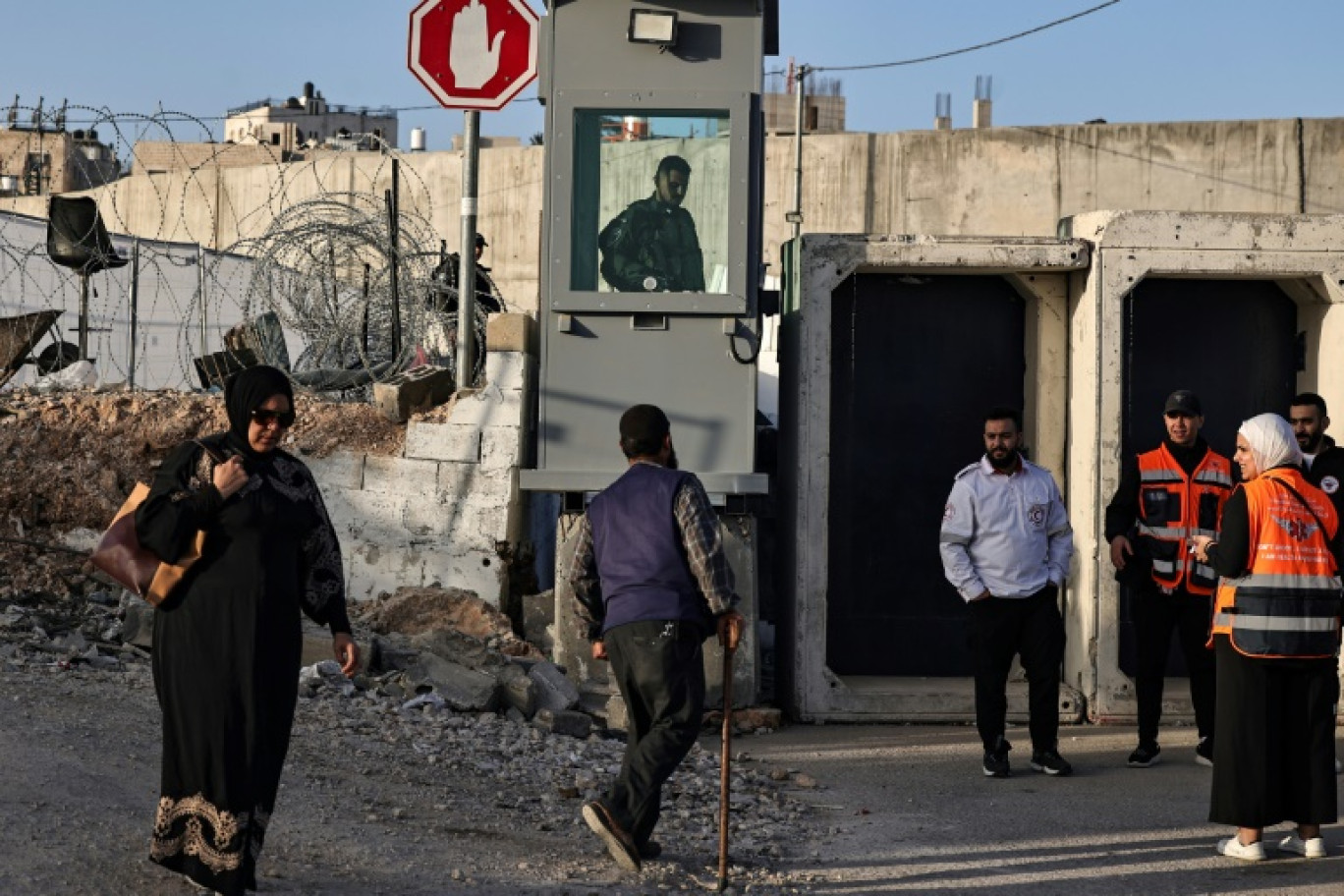 Le poste de contrôle israélien à Qalandiya, en Cisjordanie occupée, le 5 avril 2024 © Zain JAAFAR