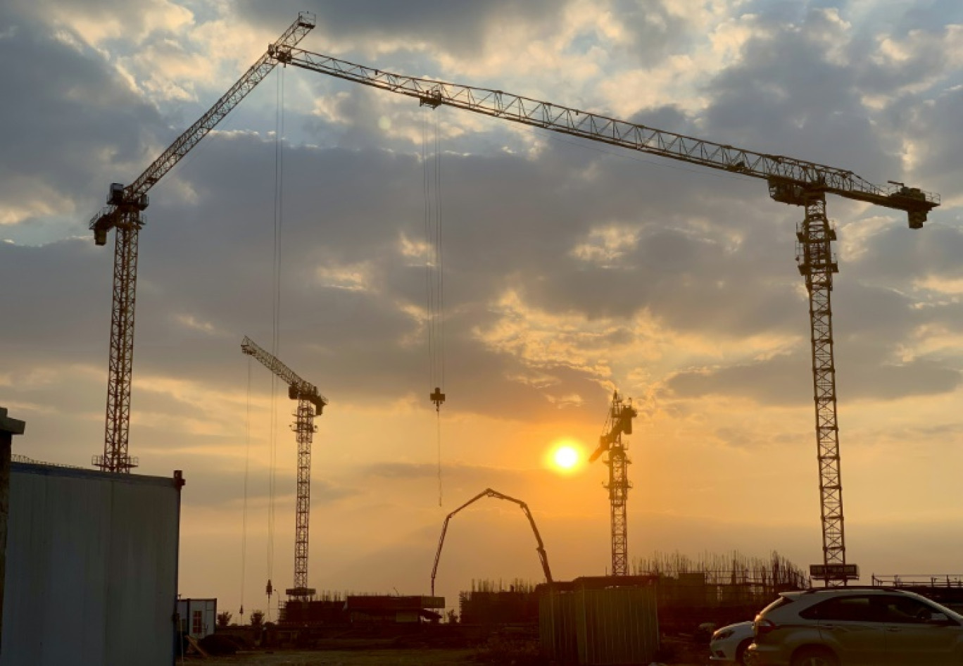 Un chantier immobilier à Jinshan, près de Shanghai, le 20 octobre 2022 © STR