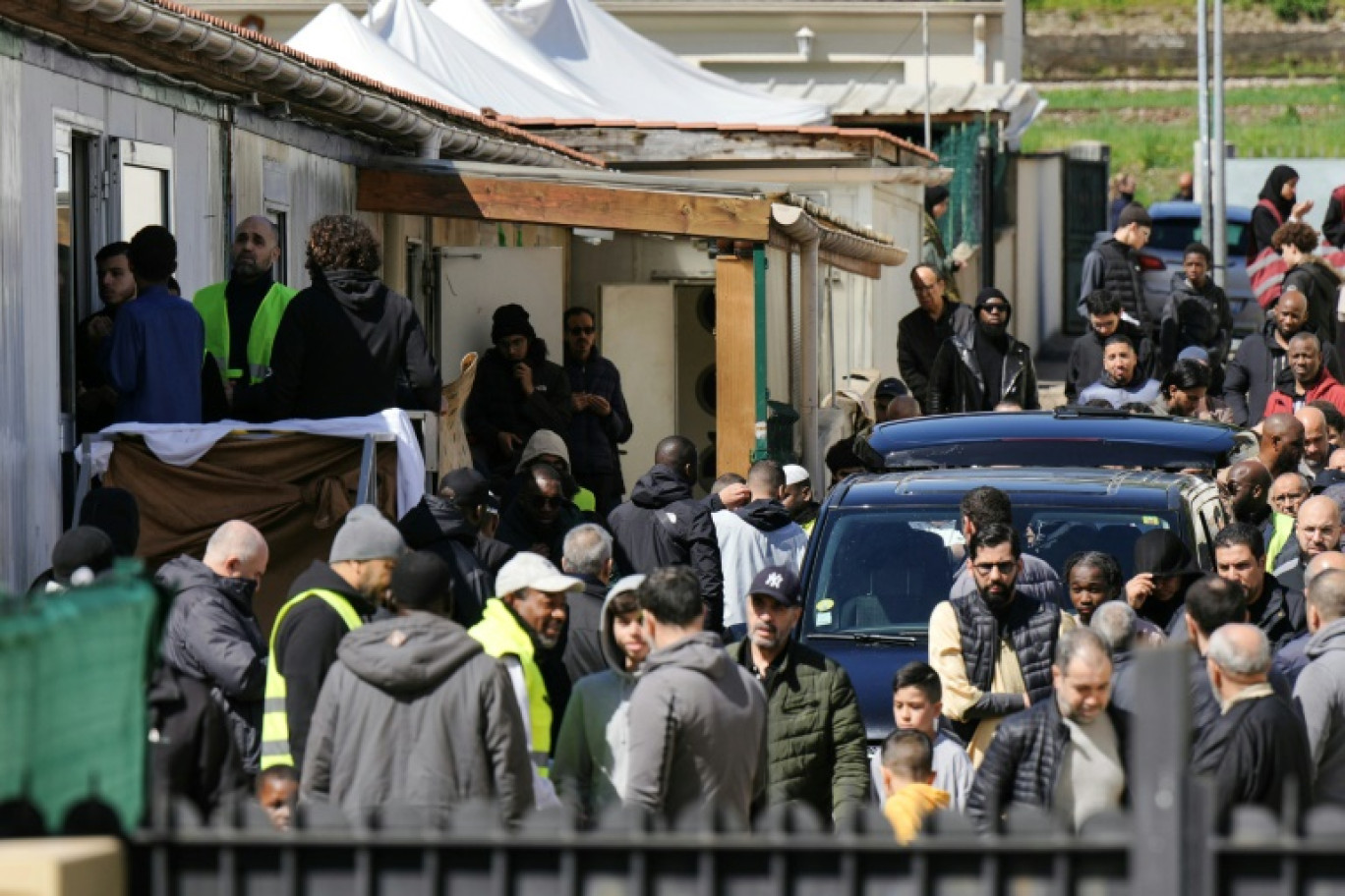 Les funérailles de Shemseddine, à la mosquée de Savigny-sur-Orge, près de Paris, le 9 avril 2024 © Dimitar DILKOFF