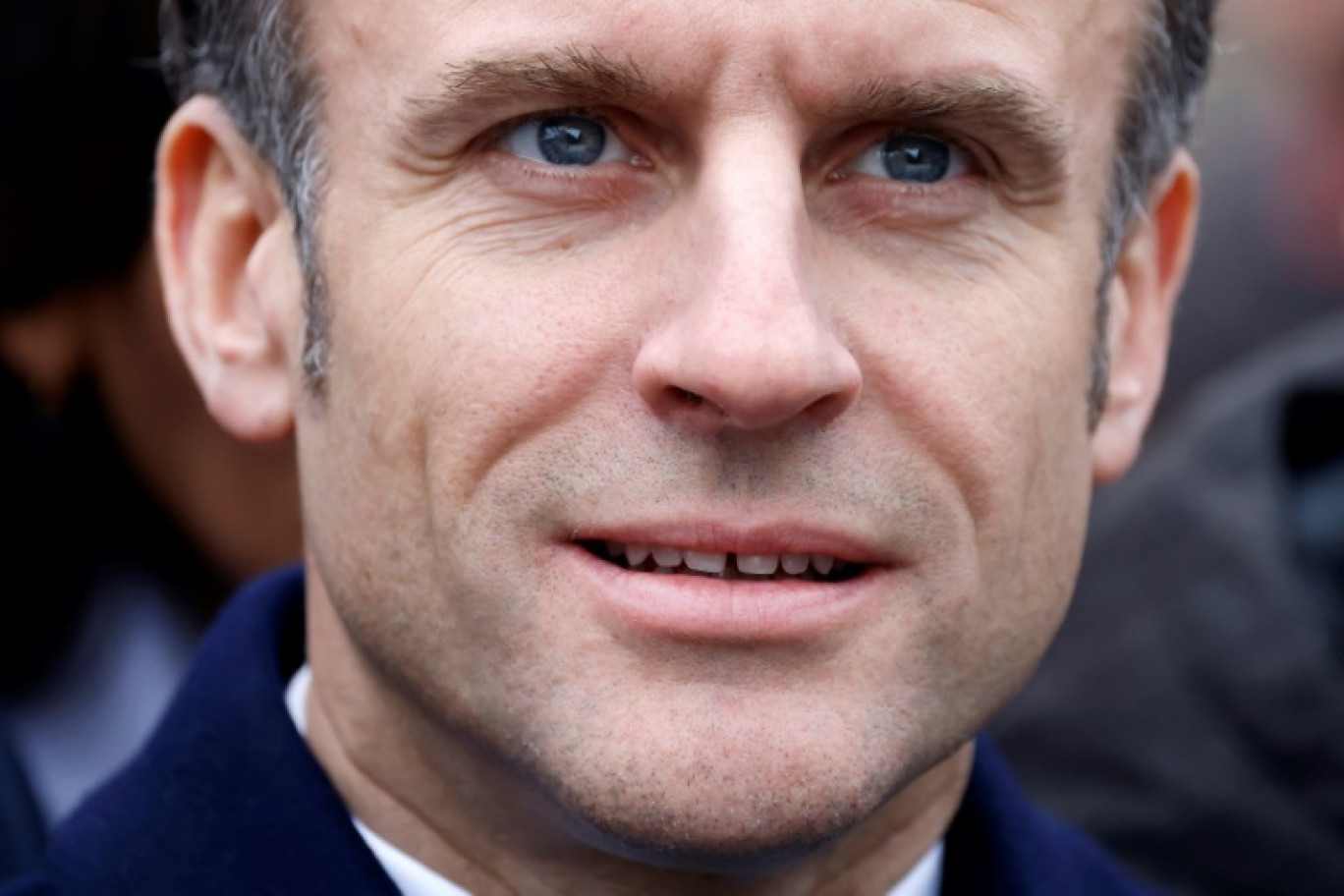 Le président français Emmanuel Macron assiste à la cérémonie d'inauguration du village olympique de Paris 2024 à Saint-Denis, au nord de Paris, le 29 février 2024 © Ludovic MARIN