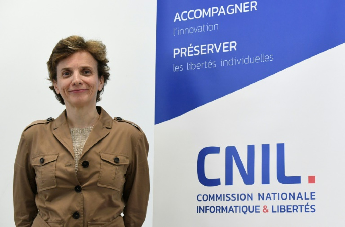 Marie-Lauren Denis, présidente de la Cnil, le 11 mai 2023 à Paris © Eric PIERMONT