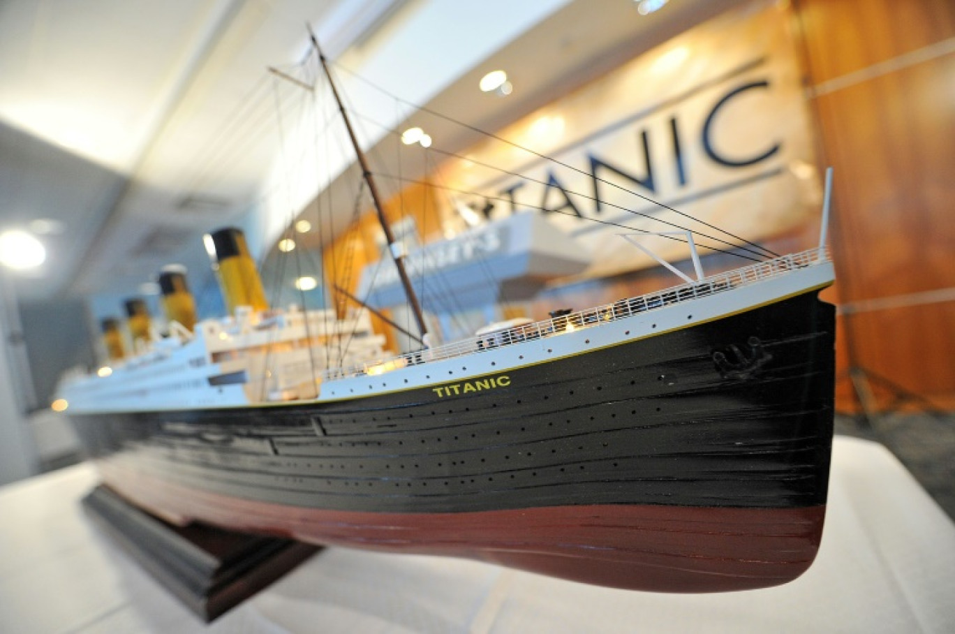 Une maquette du Titanic photographiée le 5 janvier 2012 avant une vente aux enchère dans un musée de New York © Mike Coppola