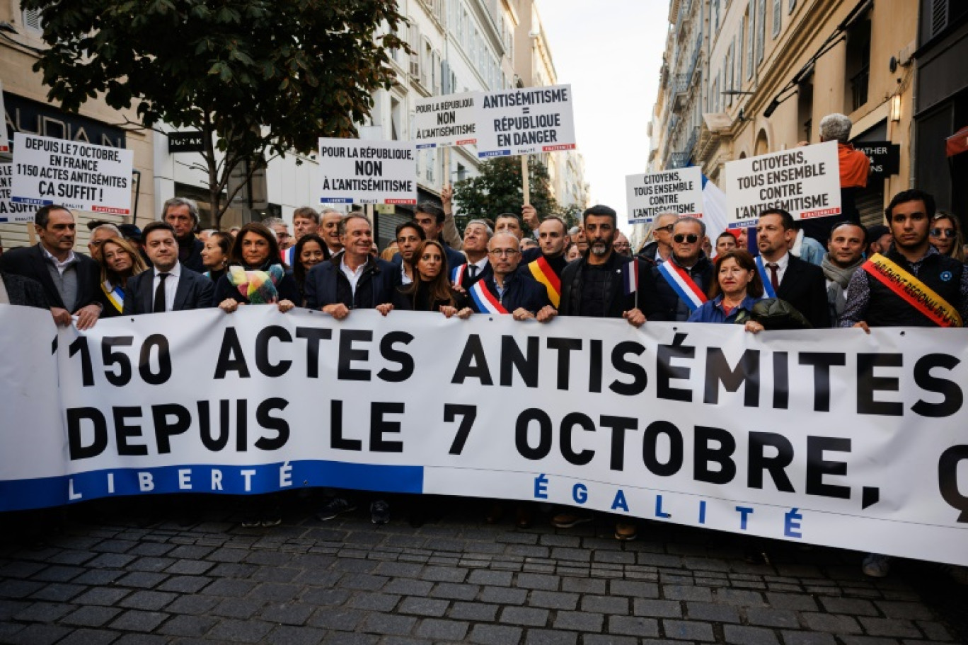 Une manifestation contre l'antisémitisme à Marseille, le 12 novembre 2023 © CLEMENT MAHOUDEAU