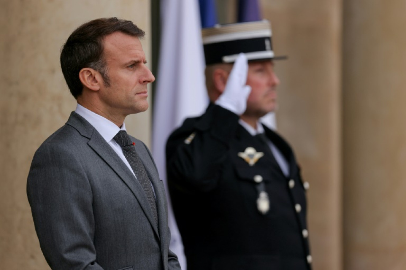 Emmanuel Macron à l'Elysee, le 2 mai 2024. © Thomas SAMSON