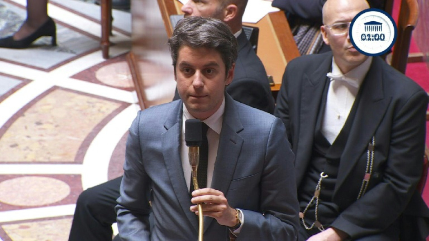 Le Premier ministre Gabriel Attal lors de la séance des Questions au gouvernement, à l'Assemblée nationale à Paris, le 7 mai 2024 © Ludovic MARIN