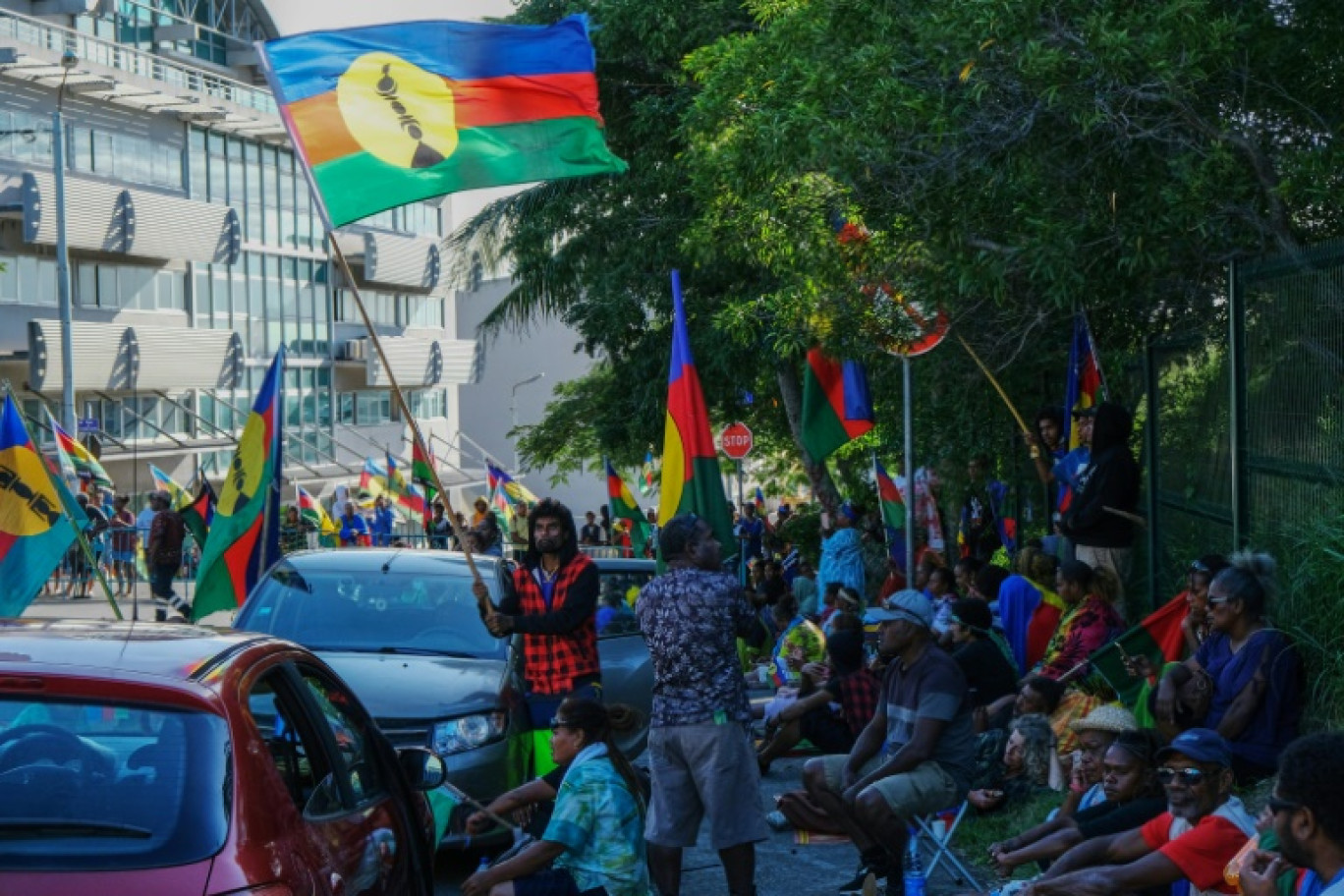 Rassemblement de partisans indépendantistes à Nouméa, le 13 mai 2024 en Nouvelle-Calédonie © Theo Rouby