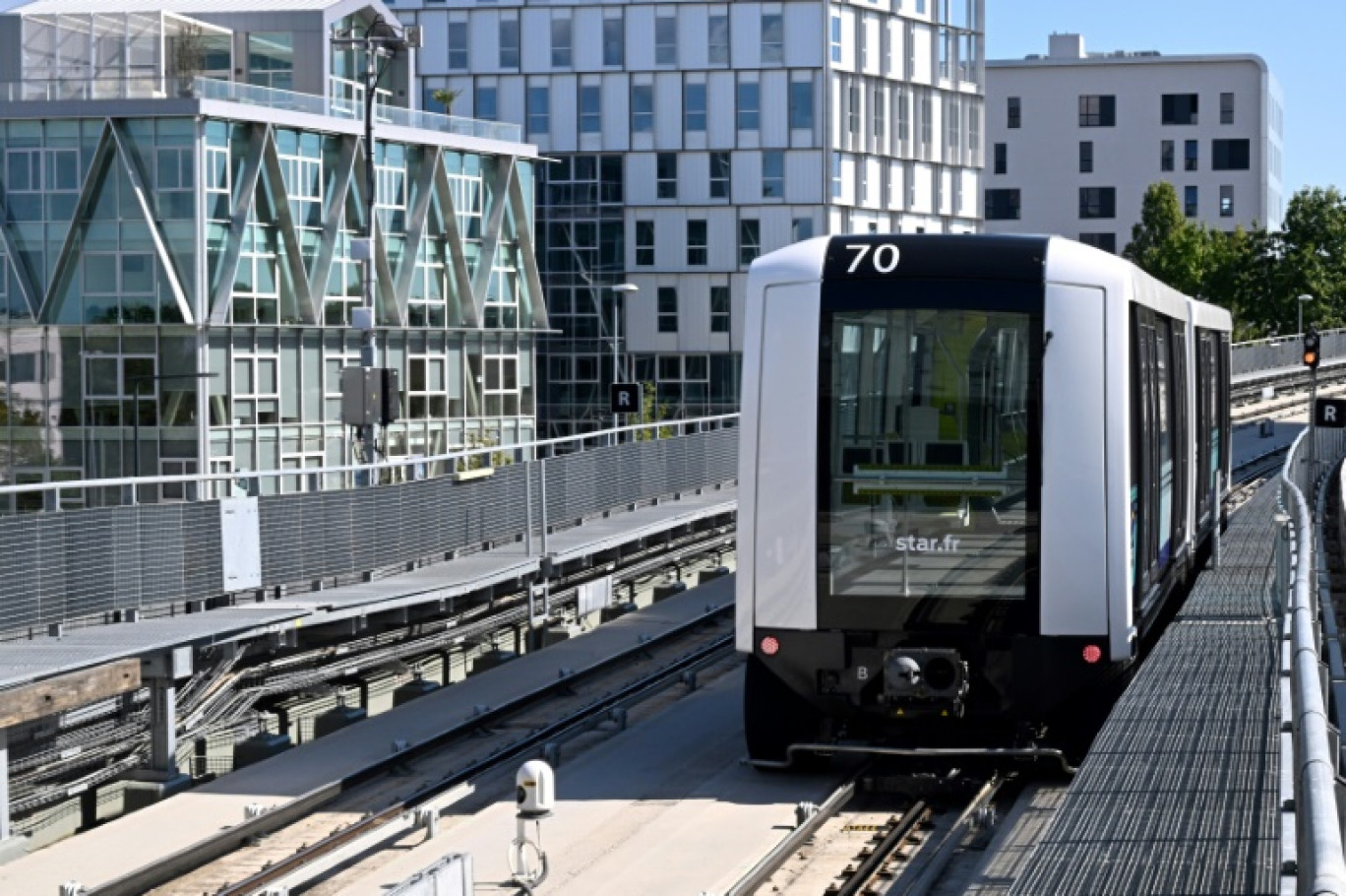 Un train de la ligne B du métro de Rennes, le 19 septembre 2022, veille de son lancement officiel © Damien MEYER