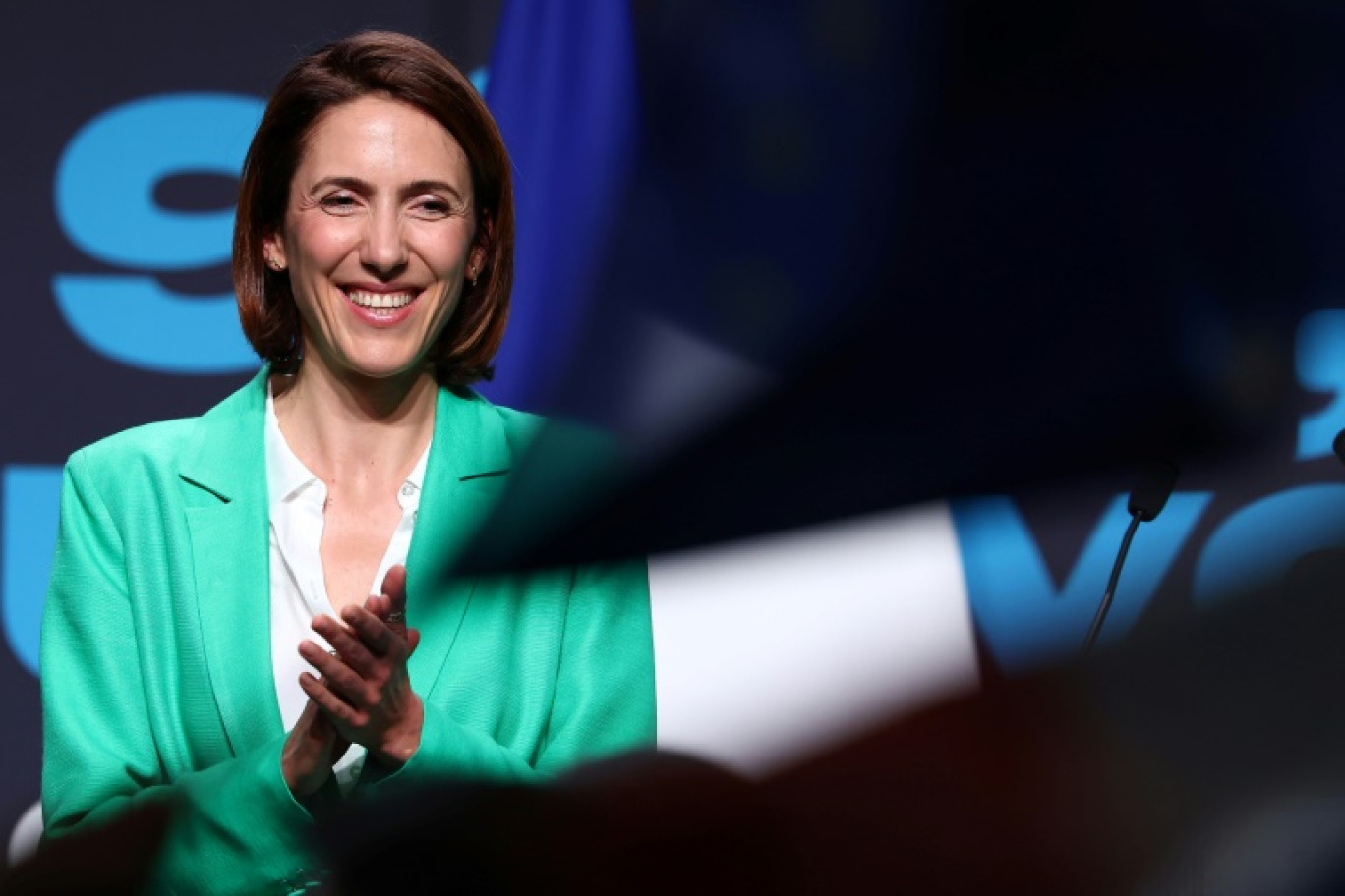 Valérie Hayer en meeting pour les élections européennes, le 18 mai 2024 à Strasbourg © FREDERICK FLORIN