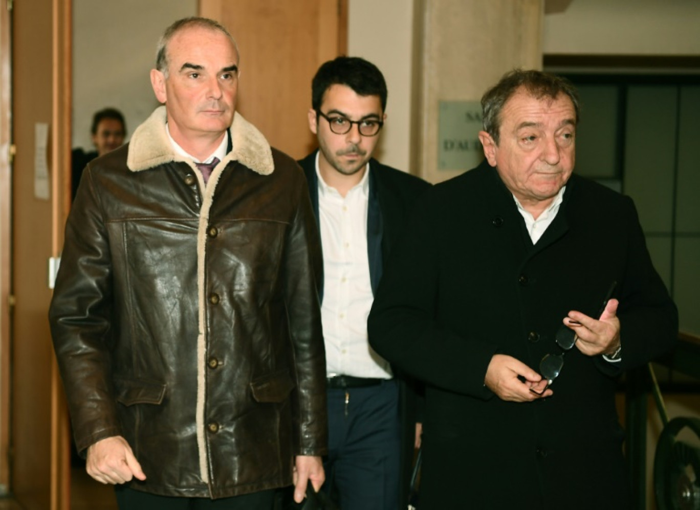 Gaël Bodénès (g), directeur général actuel de la société Bourbon, le 18 mars 2019 au tribunal à Marseille © Boris HORVAT