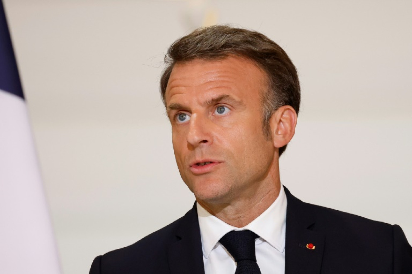 Le président de la République Emmanuel Macron à Paris, le 21 mai 2024 © Yoan VALAT